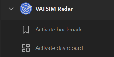 Screenshot of the Stream Deck profile UI with the VATSIM Radar category open